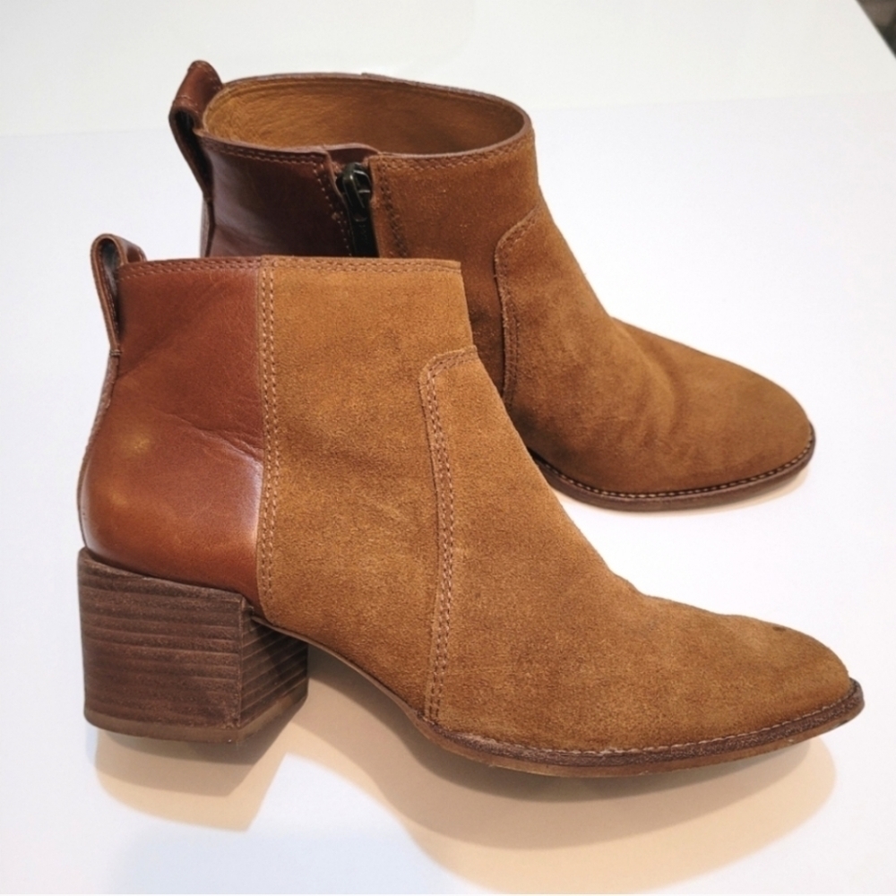 Madewell The Asher Boot in Suede and Leather brown size 6.5
